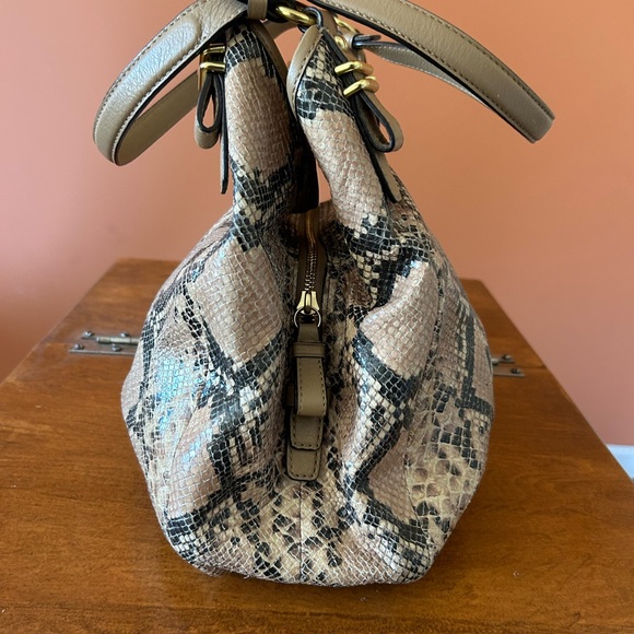 COACH tan and black snakeskin leather hobo bag - Picture 7 of 14